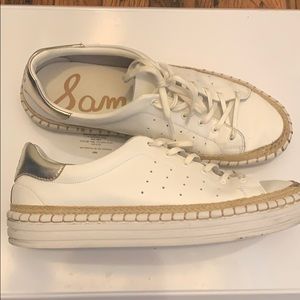 Sam Edelman Kavi White Leather Espadrille Sneaker